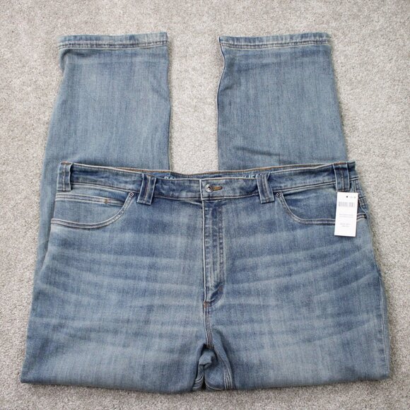 Duluth Jeans NWT Mens 44x32 Blue Ballroom Double Flex Relaxed Fit Stretch Denim - Picture 1 of 14